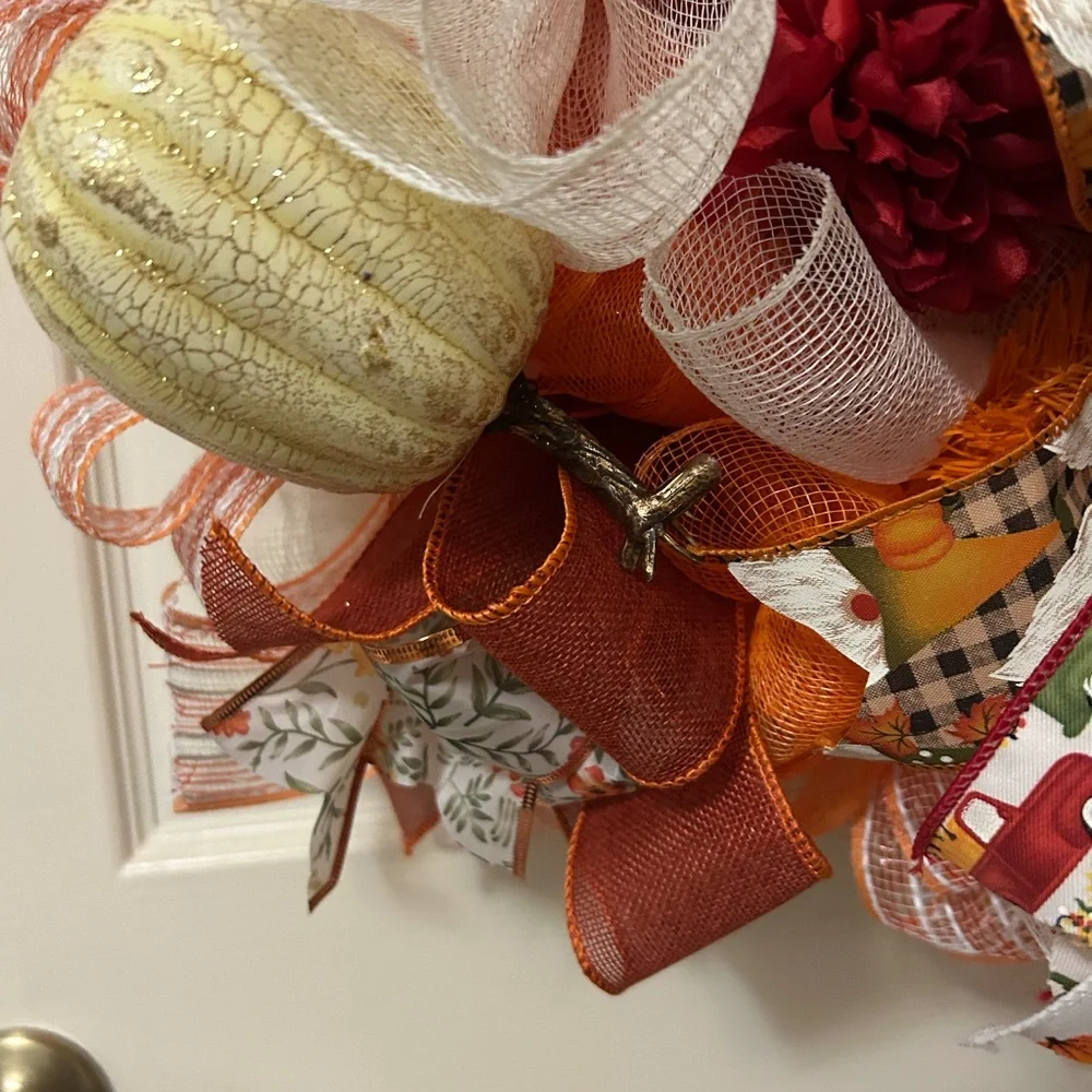 Fall wreath/thankful and blessed